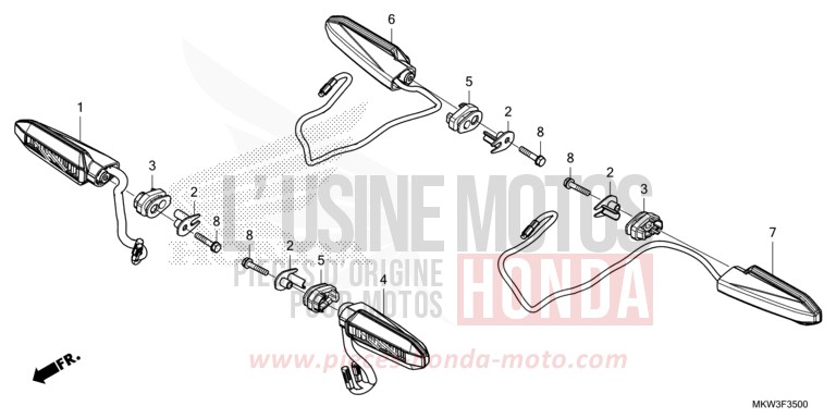 CLIGNOTANT von NC750X DCT GLINT WAVE BLUE METALLIC (B197) von 2021